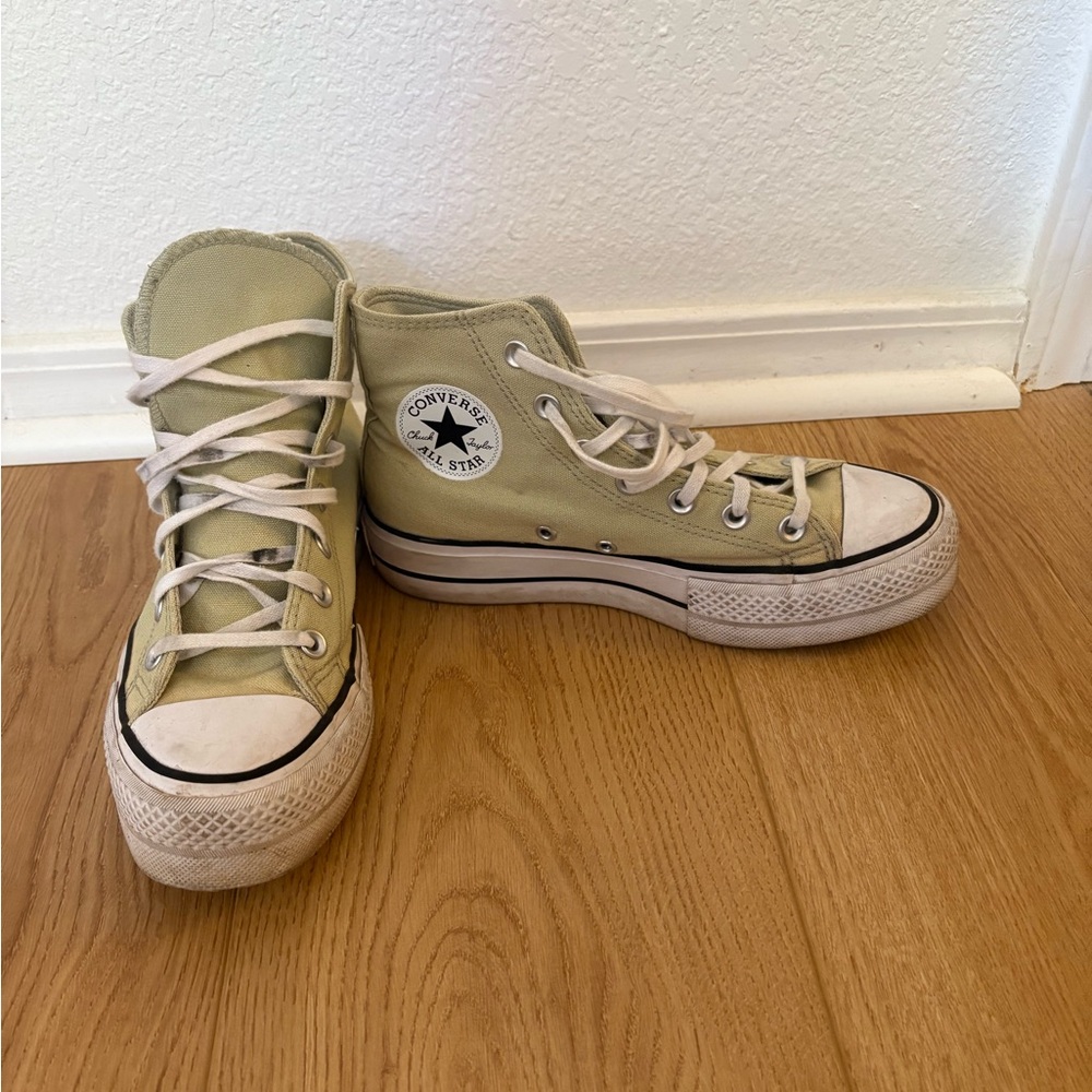 Converse High-Top Sneakers in Light Olive